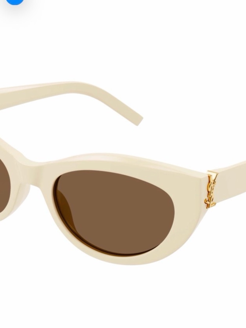 Saint Laurent Cream Cat Eye Sunglasses - Cream/Brown